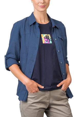 Chemiste de randonnée estivale en coton et lin pour femme "Rafiki − SAUME" - Planète Rando