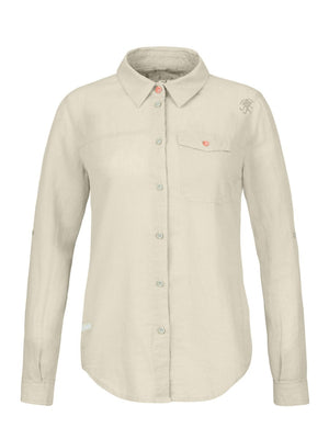 Chemiste de randonnée estivale en coton et lin pour femme "Rafiki − SAUME" - Planète Rando