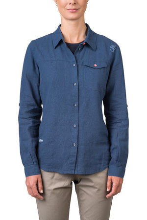 Chemiste de randonnée estivale en coton et lin pour femme "Rafiki − SAUME" - Planète Rando