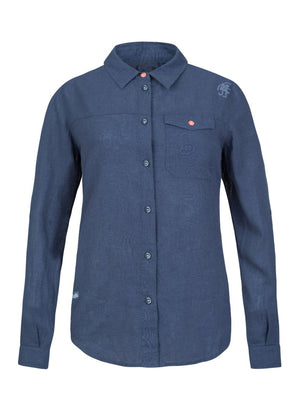 Chemiste de randonnée estivale en coton et lin pour femme "Rafiki − SAUME" - Planète Rando