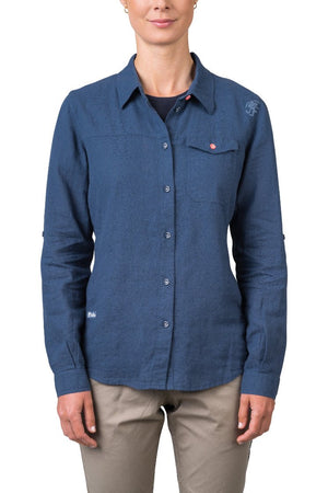 Chemiste de randonnée estivale en coton et lin pour femme "Rafiki − SAUME" - Planète Rando