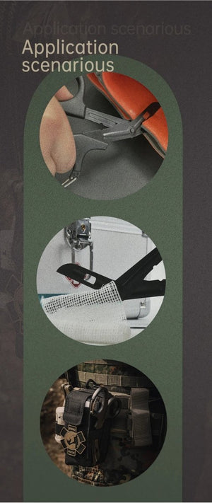 Ciseaux médicaux d'urgence à bandage 19 cm de traumatologie avec mousqueton "Rhino Rescue - Medical scissors" - Planète Rando