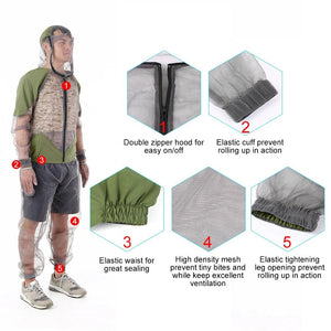 Combinaison anti - moustiques, veste anti - insectes en maille à capuche "Lixada - Bug - Wear" - Planète Rando
