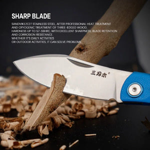 Couteau pliant de poche, lame 12C27 de camping en plein air, EDC "SANRENMU - 7315" - Planète Rando