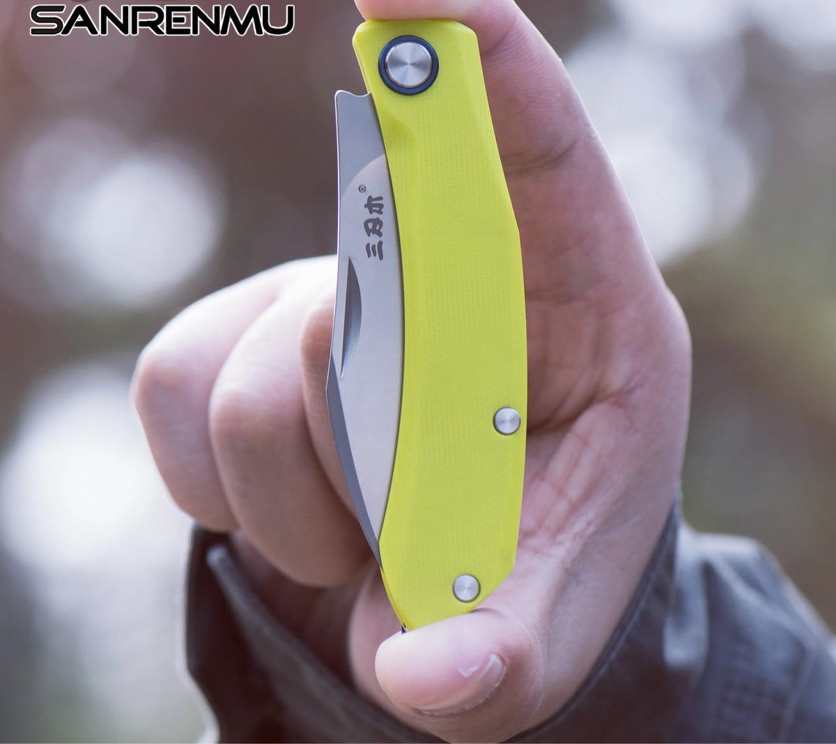 Couteau pliant de poche, lame 12C27 de camping en plein air, EDC "SANRENMU - 7315" - Planète Rando