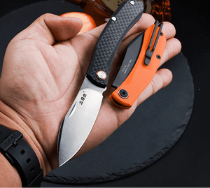 Couteau pliant de poche, lame 12C27 de camping en plein air, EDC "SANRENMU - 7315" - Planète Rando