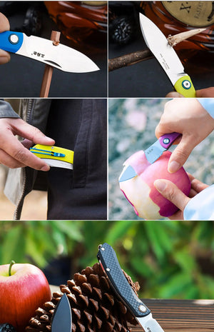 Couteau pliant de poche, lame 12C27 de camping en plein air, EDC "SANRENMU - 7315" - Planète Rando