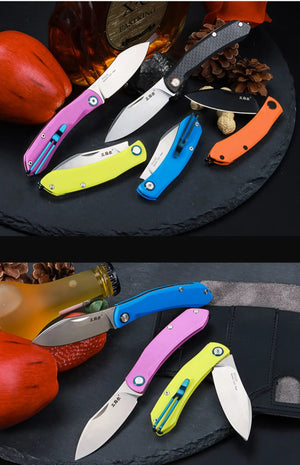 Couteau pliant de poche, lame 12C27 de camping en plein air, EDC "SANRENMU - 7315" - Planète Rando