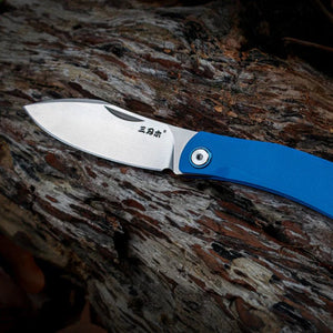 Couteau pliant de poche, lame 12C27 de camping en plein air, EDC "SANRENMU - 7315" - Planète Rando