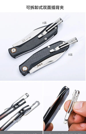 Couteau pliant de poche, lame 12C27 de camping en plein air, EDC "SANRENMU - 7315" - Planète Rando