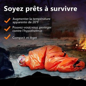 Couverture de survie / bivy / sac de couchage d'urgence pour le bivouac et la randonnée 120g "Lixada - Emergency bag" - Planète Rando