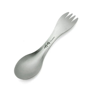 Cuillère fourchette / cuitochette en titane ultraléger pour le camping, la randonnée ou le voyage "Tito - Titanium Spork YFY2416" - Planète Rando