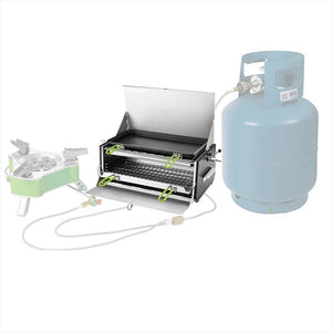 Cuisinière à gaz amovible / barbecue avec grill en acier inoxydable 2650w "BRS16" - Planète Rando