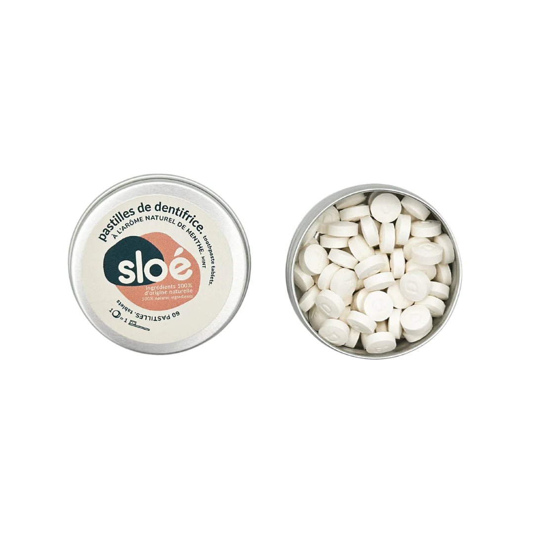 Dentifrice solide en pastilles à croquer 20g "Sloé" - Planète Rando