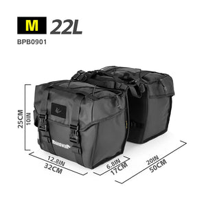 Double sacoches de porte - bagage 100% imperméable avec plaque de support intérieure "Rhinowalk - BPB0900 series" - Planète Rando