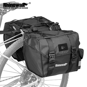 Double sacoches de porte - bagage 100% imperméable avec plaque de support intérieure "Rhinowalk - BPB0900 series" - Planète Rando