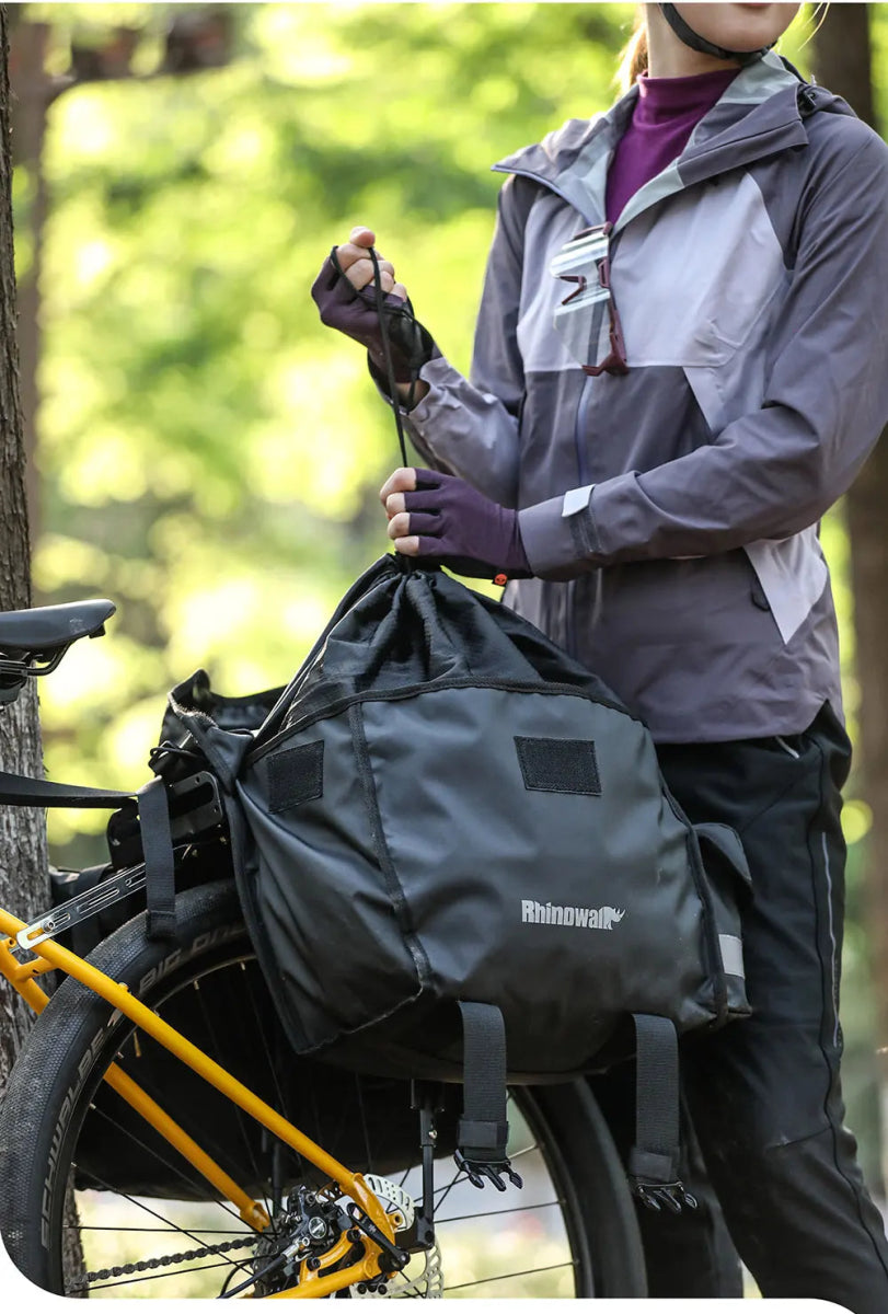 Double sacoches de porte - bagage 100% imperméable avec plaque de support intérieure "Rhinowalk - BPB0900 series" - Planète Rando