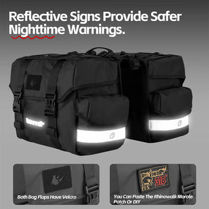 Double sacoches de porte - bagage 100% imperméable avec plaque de support intérieure "Rhinowalk - BPB0900 series" - Planète Rando