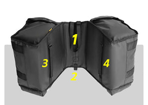 Double sacoches de porte - bagage 100% imperméable avec plaque de support intérieure "Rhinowalk - BPB0900 series" - Planète Rando