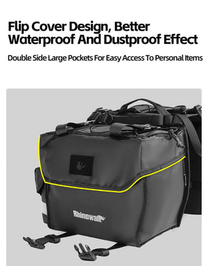 Double sacoches de porte - bagage 100% imperméable avec plaque de support intérieure "Rhinowalk - BPB0900 series" - Planète Rando