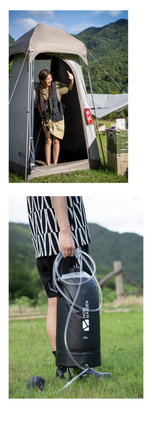 Douche portable solaire de camping avec pompe à pied 1kg "MOBI GARDEN - NX22671039" - Planète Rando