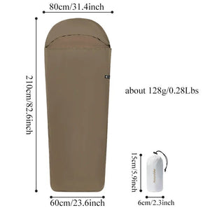 Drap de sac de couchage ultraléger pour le camping, bikepacking, bivouac et la randonnée 130g "Naturehike - Sleeping Bag Liner ZY20" - Planète Rando