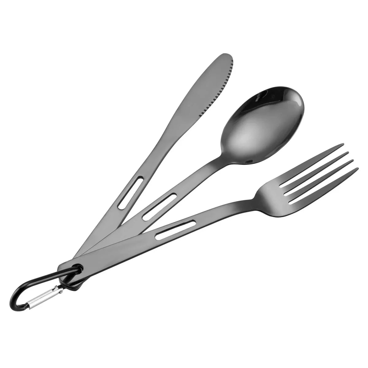 Ensemble de 3 couverts portables en acier inoxydable "Shinetrip - Kitchen portable set" - Planète Rando
