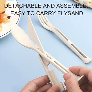 Ensemble de couverts détachables 3 pièces pour le camping / bivouac "2JY - Camping cutlery" - Planète Rando
