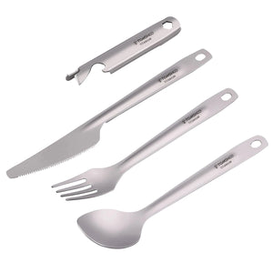 Ensemble de couverts en titane 4 en 1 "Tomshoo - 4 - in - 1 cutlery set" - Planète Rando