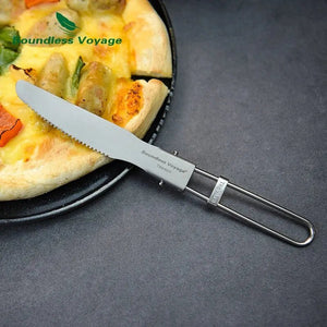 Ensemble de couverts en titane, couteau, cuillère, fourchette, baguettes portables "Boundless Voyage - Ti1122T / Ti1123T" - Planète Rando