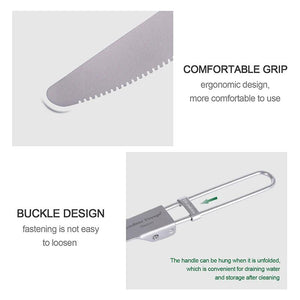 Ensemble de couverts en titane, couteau, cuillère, fourchette, baguettes portables "Boundless Voyage - Ti1122T / Ti1123T" - Planète Rando