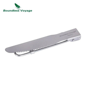 Ensemble de couverts en titane, couteau, cuillère, fourchette, baguettes portables "Boundless Voyage - Ti1122T / Ti1123T" - Planète Rando