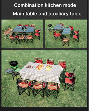 Ensemble de cuisine mobile pour camping avec réchaud et batterie de cuisine en acier inoxydable "BRS - Kitchen box" - Planète Rando