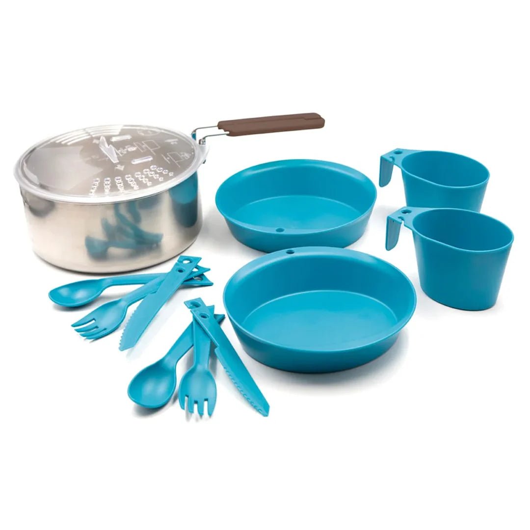 Ensemble popote et couverts en inox et polypropylène pour 1 ou 2 personnes "Laken - LSS16 series" - Planète Rando