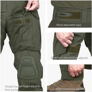 Ensemble / uniforme tactique de combat avec poches multifonctionnelles et genouillères "Emersongear - G3" - Planète Rando