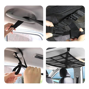 Filet de chargement de plafond / organisateur de rangement suspendu multifonctionnel pour camping car / van ou fourgon aménagé "CARSHAN - Roof storage bag" - Planète Rando