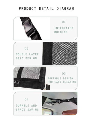 Filet de chargement de plafond / organisateur de rangement suspendu multifonctionnel pour camping car / van ou fourgon aménagé "CARSHAN - Roof storage bag" - Planète Rando