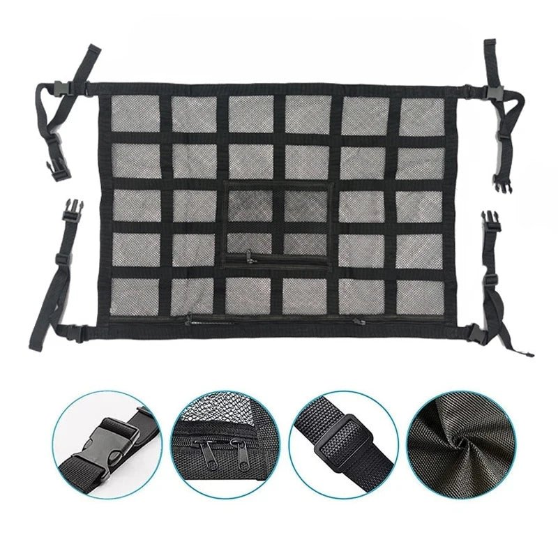 Filet de chargement de plafond / organisateur de rangement suspendu multifonctionnel pour camping car / van ou fourgon aménagé "CARSHAN - Roof storage bag" - Planète Rando
