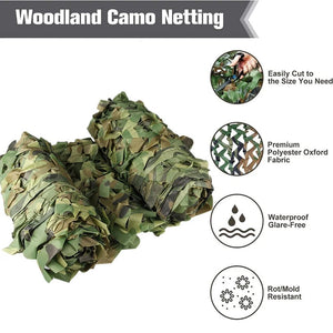 Filets de camouflage pour la chasse, l'entraînement tactique et le camping "47 Outdoor - Woodland Camo Netting" - Planète Rando