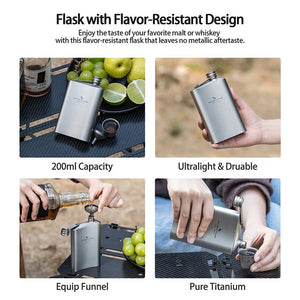 Flasque en titane / flasque alcool 200ml "Boundless Voyage - Ti3261D" - Planète Rando