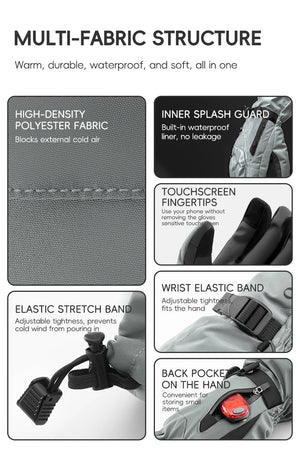 Gants de ski tactiles & imperméables avec poignet allongé et technologie 3M Thinsulate "Qunature - 16410045" - Planète Rando
