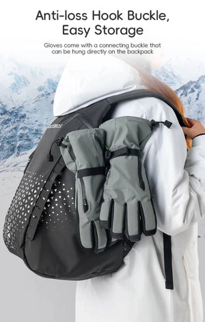 Gants de ski tactiles & imperméables avec poignet allongé et technologie 3M Thinsulate "Qunature - 16410045" - Planète Rando