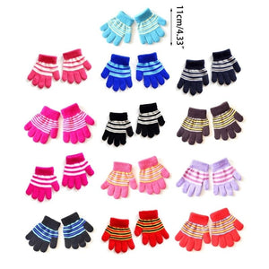 Gants d'hiver pour enfant tricotées à rayures "RtopR - M89CKB" - Planète Rando