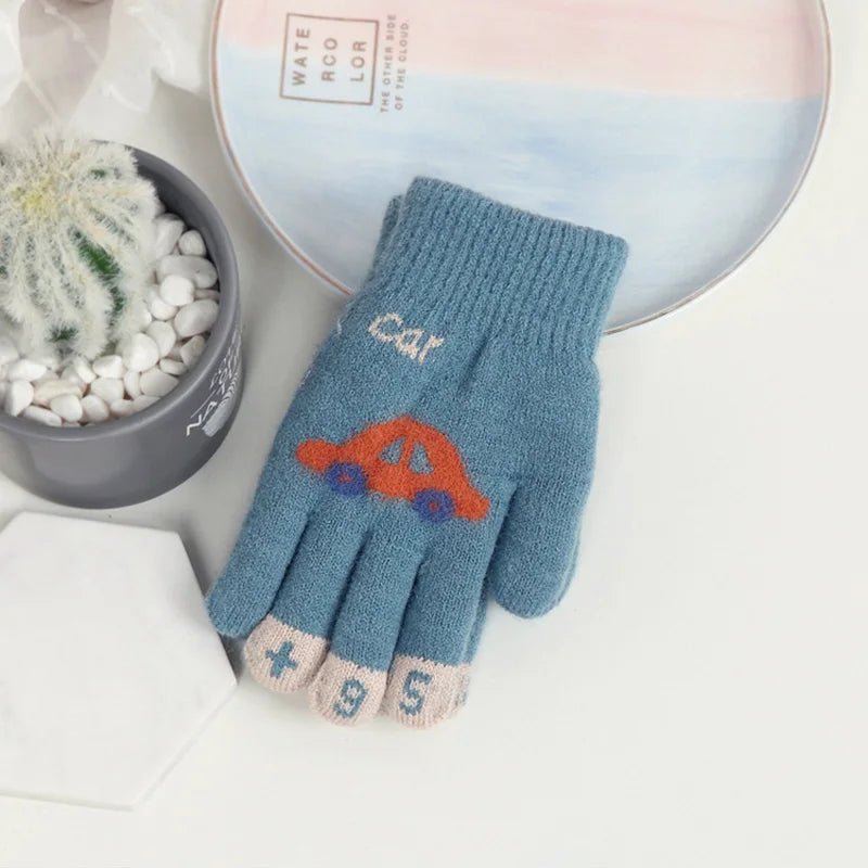Gants d'hiver tricotés pour enfants de 4 à 8 ans, doux et chauds avec dessin animé "Jamluky - YE051" - Planète Rando