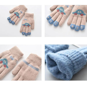 Gants d'hiver tricotés pour enfants de 4 à 8 ans, doux et chauds avec dessin animé "Jamluky - YE051" - Planète Rando
