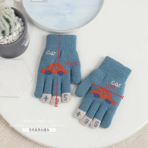 Gants d'hiver tricotés pour enfants de 4 à 8 ans, doux et chauds avec dessin animé "Jamluky - YE051" - Planète Rando