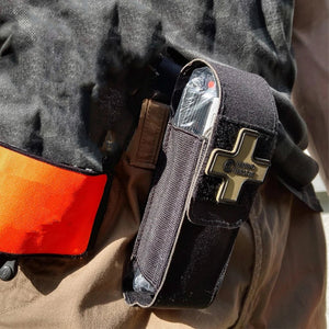 Garrot tourniquet avec ciseaux et marqueur de traumatisme pour les premiers secours tactiques "RHINO RESCUE - Tourniquet Poutch " - Planète Rando