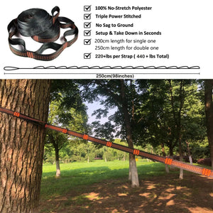 Hamac avec sangles et mousqueton en toile de parachute " ZOWEE - ZW - HS15" - Planète Rando