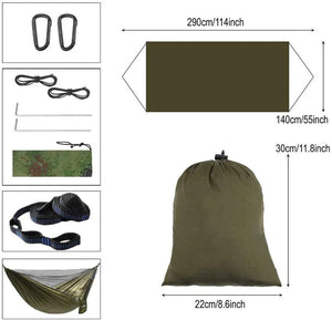 Hamac de couchage en kit 3 en 1 en toile de parachute avec moustiquaire et tarp XL "Dutrieux Outdoor - DL0100010" - Planète Rando