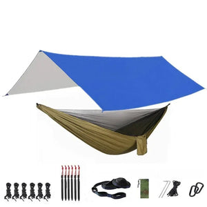 Hamac de couchage en kit 3 en 1 en toile de parachute avec moustiquaire et tarp XL "Dutrieux Outdoor - DL0100010" - Planète Rando
